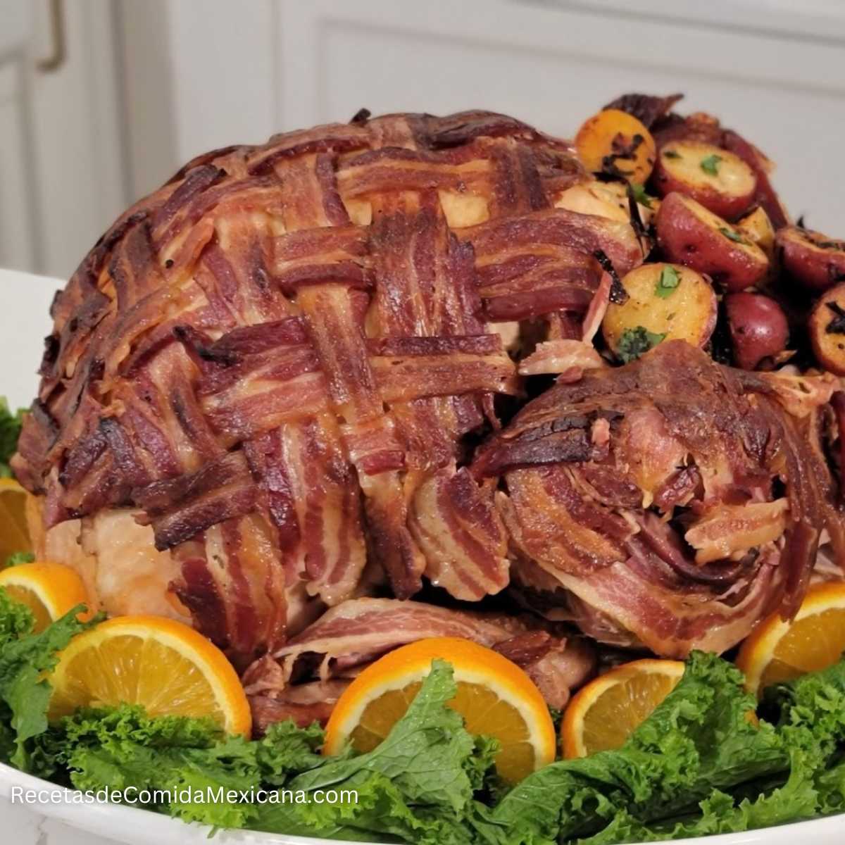 receta de pavo cubierto de tocino