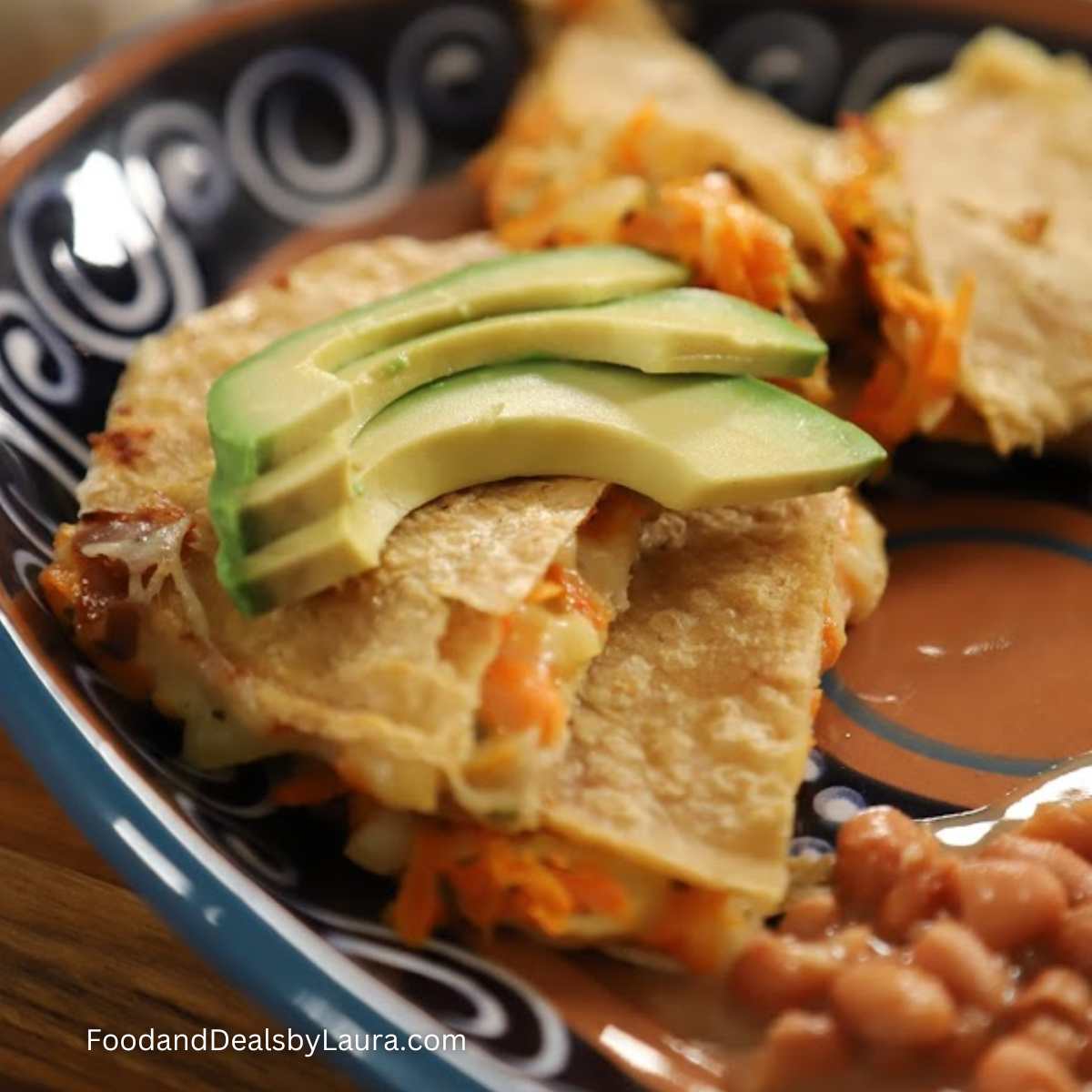 Quesadilla con zanahoria y tortilla de maíz